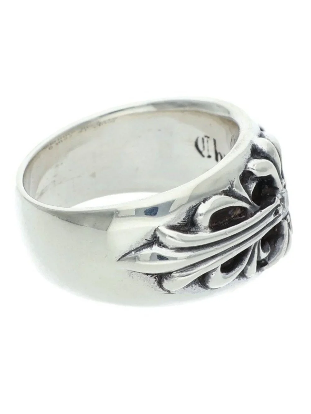 Chrome Hearts Flrl Crs Floral Cross Silver Ring
